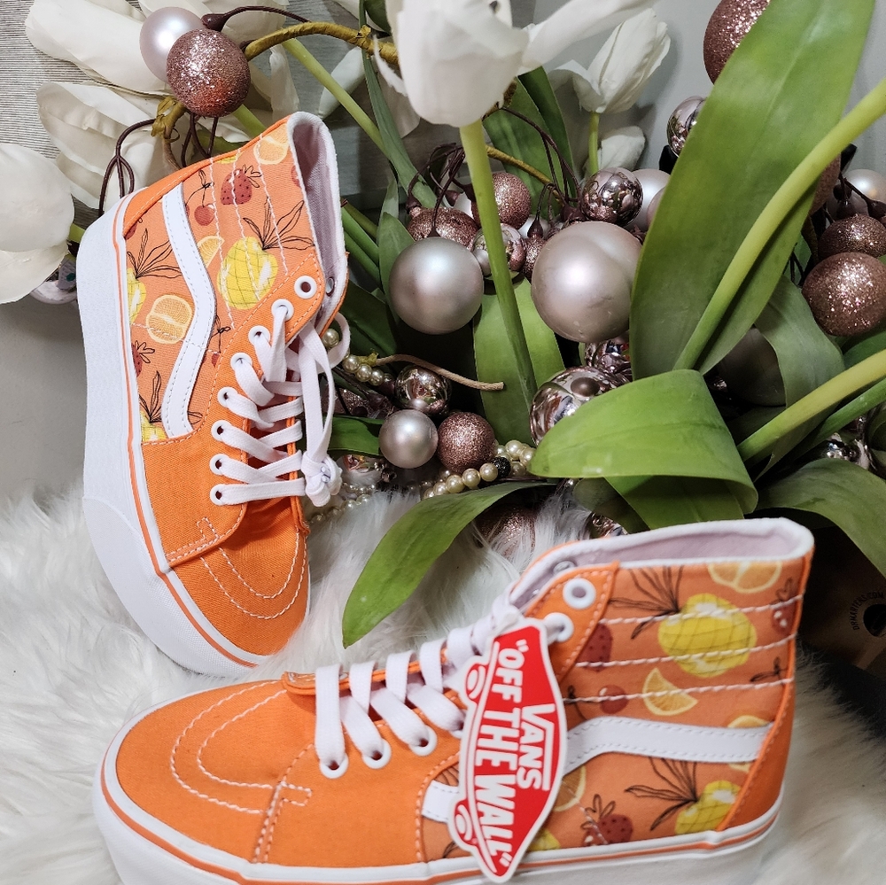 VANS SK8 High Taper Stackform Shoes Womens Platform Orange SneakersSize7.5 new - Picture 2 of 5